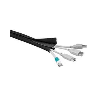 Goobay textilný káblový návlek na suchý zips, 1,8 m flexibilný, čierny; 51919