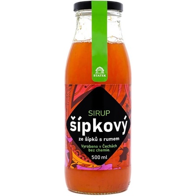 Hradecké delikatesy Sirup šípkový ze šípků s rumem 0,5 l