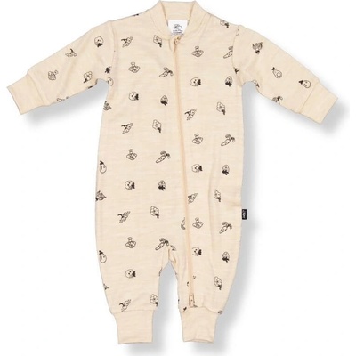 Little Flock of Horrors Dětský merino overal Wheat Marle Fruit'n'Veg