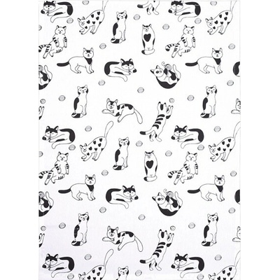 SCAN QUILT Dekoro 6907 Mačičky 50x70 cm biela-čierná