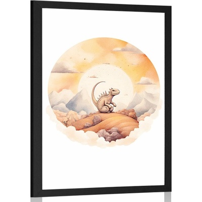 Plakát zasněný svět dinosaura - 20x30 black