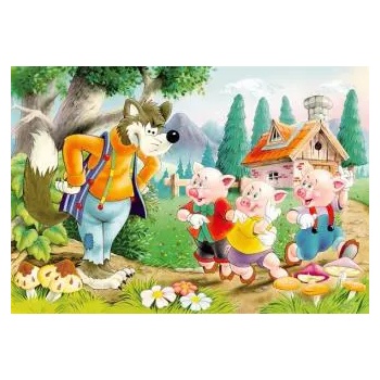 Castorland - Puzzle Three pigs with wolves - 40 - 99 piese