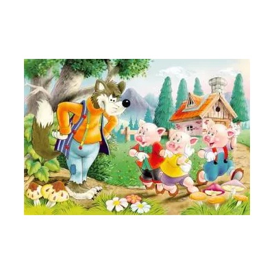 Castorland - Puzzle Three pigs with wolves - 40 - 99 piese