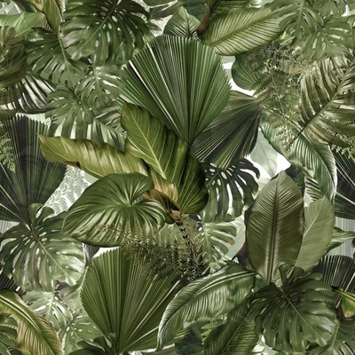 Dimout zelené listy, š.150