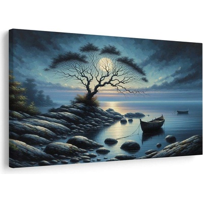 Obraz loďky za měsíčního svitu - 60x40