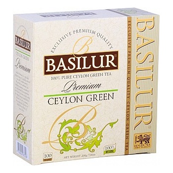 Basilur Premium Ceylon Green neprebal 100 x 2 g