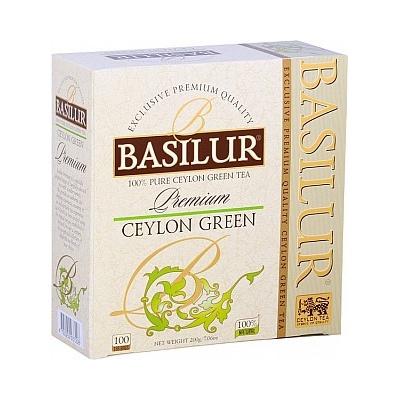 Basilur Premium Ceylon Green neprebal 100 x 2 g