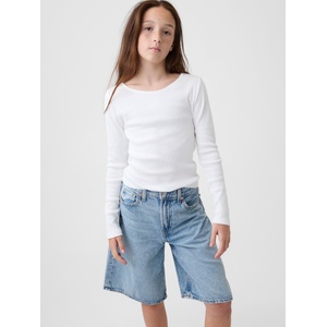 GAP Детска ребрована тениска с лого GAP GAP | Byal | Момичешки | XL