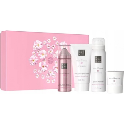 RITUALS The Ritual Of Sakura Small sprchová pěna 50 ml + tělový krém 70 ml + tělové mléko 50 ml + vonná svíčka 25 gr – Zboží Dáma