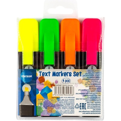 Centrum Текст маркери Centrum 4 цвята в опаковка 80469