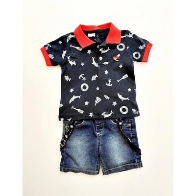 Breeze Морски комплект за момче панталони и тениска-тъмно синьо