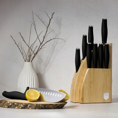 Berlingerhaus Sada nožů se stojanem BAMBOO 10 ks Matte Black Collection
