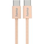 Hama Кабел за зареждане HAMA Fabric, USB-C към USB-C, 1m, Nylon, оранжев - 201727 (HAMA-201727)