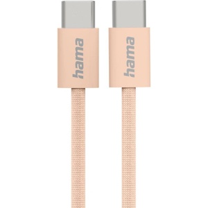 Hama Кабел за зареждане HAMA Fabric, USB-C към USB-C, 1m, Nylon, оранжев - 201727 (HAMA-201727)