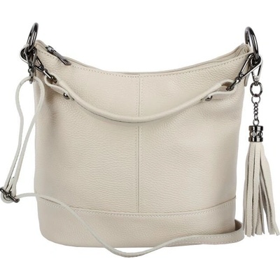 Talianske Béžová talianska kožená crossbody kabelka Anita