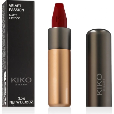 KIKO Milano Velvet Passion krémový rúž s matným efektom 345 Lacquer Red 3,5 g