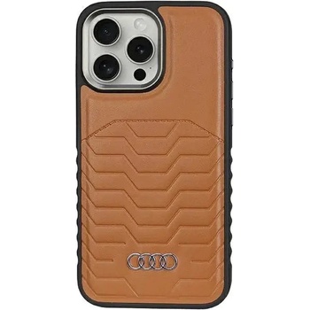 Audi Кожен кейс Audi Synthetic Leather с MagSafe за iPhone 15 Pro Max, кафяв (6955250227025)