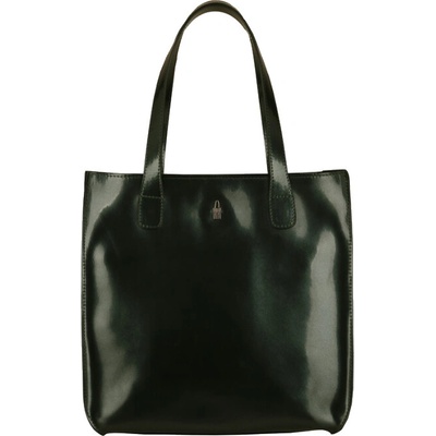 Wojewodzic Tmavozelená lakovaná kožená shopper kabelka A4 31731/PM11