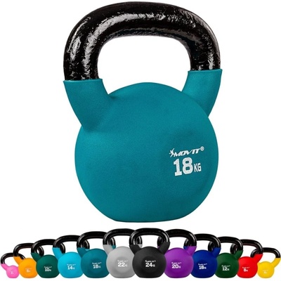 MOVIT Kettlebell liatinový pokrytý neoprénom 18kg