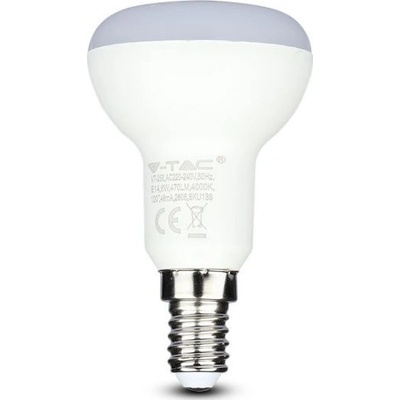 V-TAC Profesionálna reflektorová LED žiarovka E14 R50 4,8W so SAMSUNG čipmi, Studená biela 6000 6500K