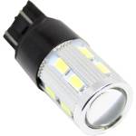  Диодна крушка тип t20 canbus с 16 smd диода и лупа 5630 двойна светлина червена (t2016smdr1)
