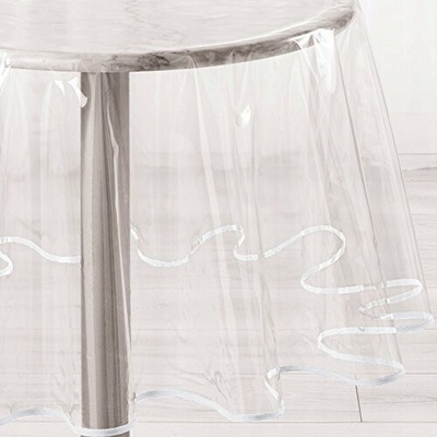 Douceur d`Interieur Interiérový design Průhledný voskovaný ubrus na stůl O 180 cm