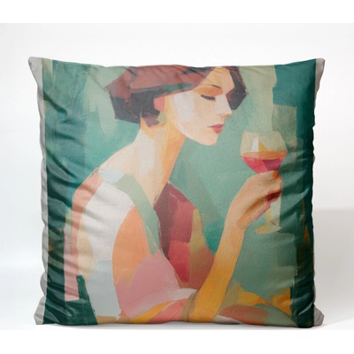 Takoy Zamatová žena s vínom 1-HT-00357 45 x 45 cm