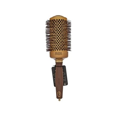 Olivia Garden Expert Blowout Shine Round Brush Wavy Bristles Gold & Brown 55 mm четка за коса