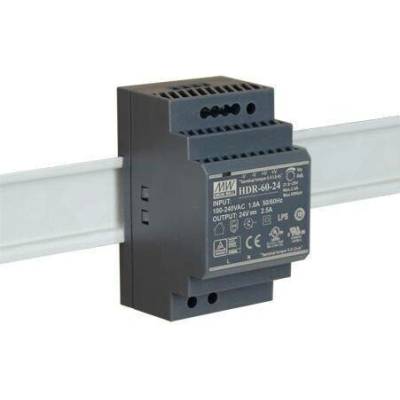 SPÍNANÝ NAPÁJECÍ ZDROJ PRO DIN RAIL MEAN WELL HDR-60-24 24V/60W/2,5A