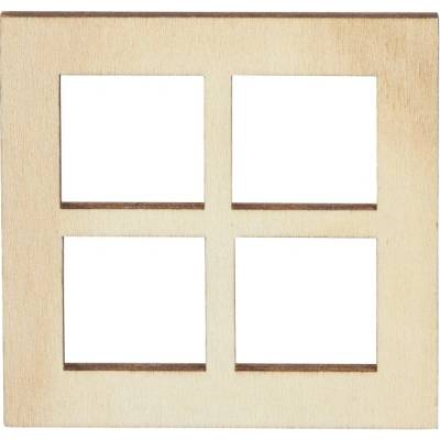 HobbyFun Dřevěné okno 7 × 7 cm 3 ks