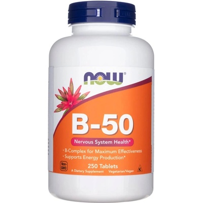 Now Foods Vitamín b-50 250 vegánskych tabliet