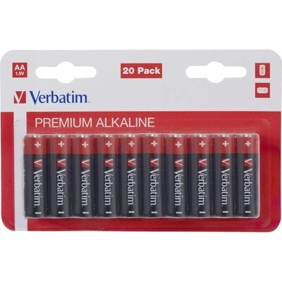 Verbatim Батерия Verbatim ALKALINE BATTERY AA 20 PACK (HANGCARD) (49877)