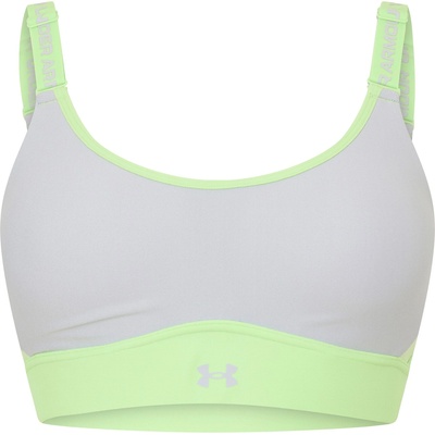 Under Armour Women's Infinity Medium Impact Sports Bra - Lime/Mod Gray