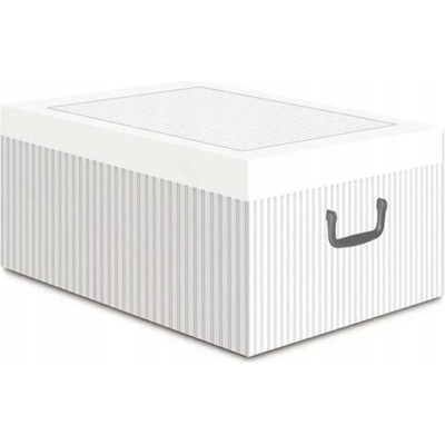 Compactor Skladacia úložná krabica - kartón box Anton 50 x 40 x 25 cm, biela / sivá