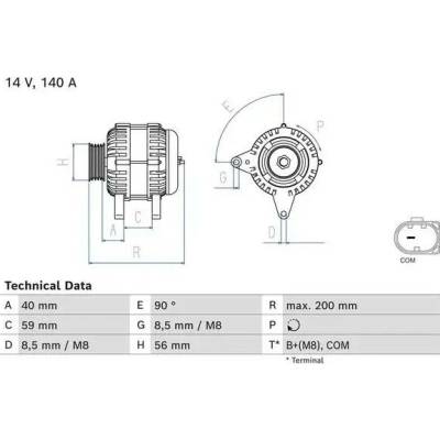 BOSCH Alternátor BO 0986085040
