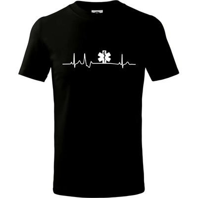 EKG rescue tričko dětské bavlněné černá