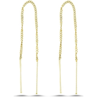 Lunica Stříbrné řetízkové náušnice GOLD 0512