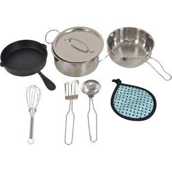 Moni Toys Игрален комплект Moni Toys - Метални съдове и прибори за игра, 8 части (111651)