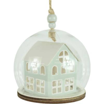 Textilomanie Vianočná ozdoba TINNY HOUSE 8 cm, svetlozelená