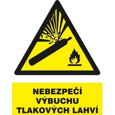 Tabule výstražná Nebezpečí výbuchu tlakových lahví A4