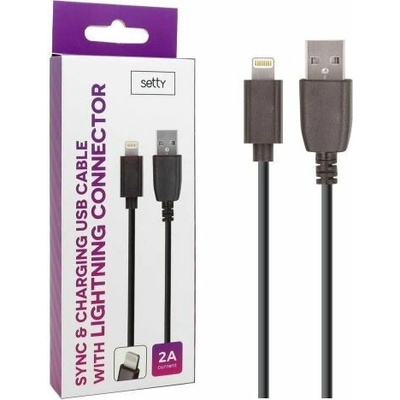 Setty GSM043794 USB 2A Lighting 1m černý
