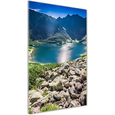 Vertikálny foto obraz sklenený Čierne jazero Tatry 50x100 cm