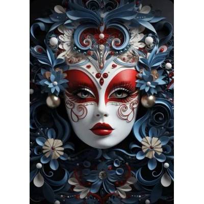 Norimpex - Puzzle Diamant painting: Mask 30x40cm - 1 - 39 piese