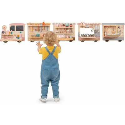 Costway Montessori Activity board na stenu Vláčik