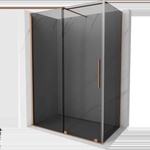 Mexen Velar плъзгаща се душ кабина 150 x 80 см, графит, четкована мед - 871-150-080-41-65 (871-150-080-41-65)
