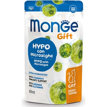 Gemon Monge Gift Energy Topping Hypo - Енергиен топинг за котки, хипоалергенен с микроводорасли, 60 мл