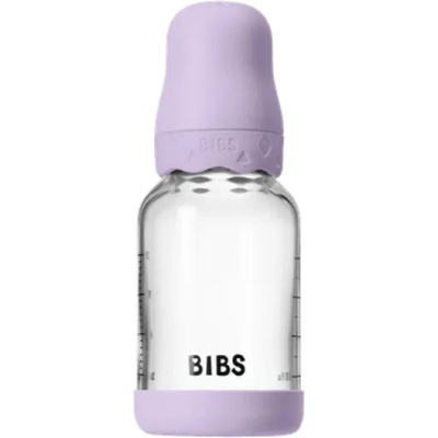 BIBS Стъклена бебешка бутилка Bibs - С каучуков биберон, 120 ml, Boheme Violet Sky (50192291)