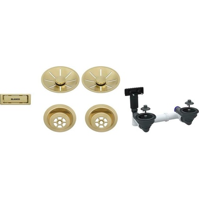 Blanco Odtoková sada 2x3 1" InFino pro dvě vaničky, přepad C-overflow, satin gold 207439 – Hledejceny.cz