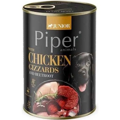 Dolina Noteci Piper Junior kuřecí žaludky a červená řepa 400 g
