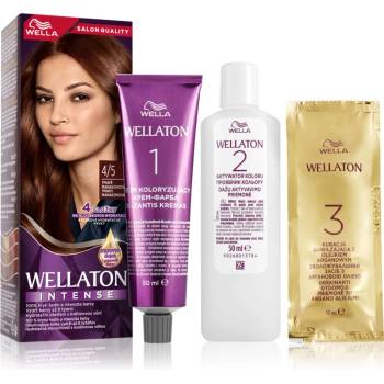 Wella Wellaton Intense перманентната боя за коса с арганово масло цвят 4/5 Addictive Mahogany